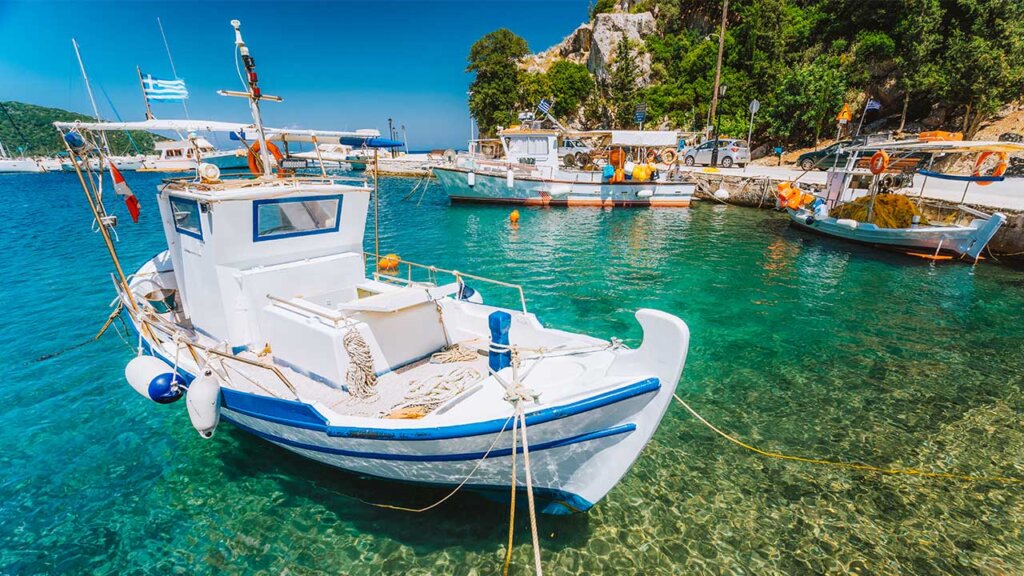 Boat in Samos Island Greece